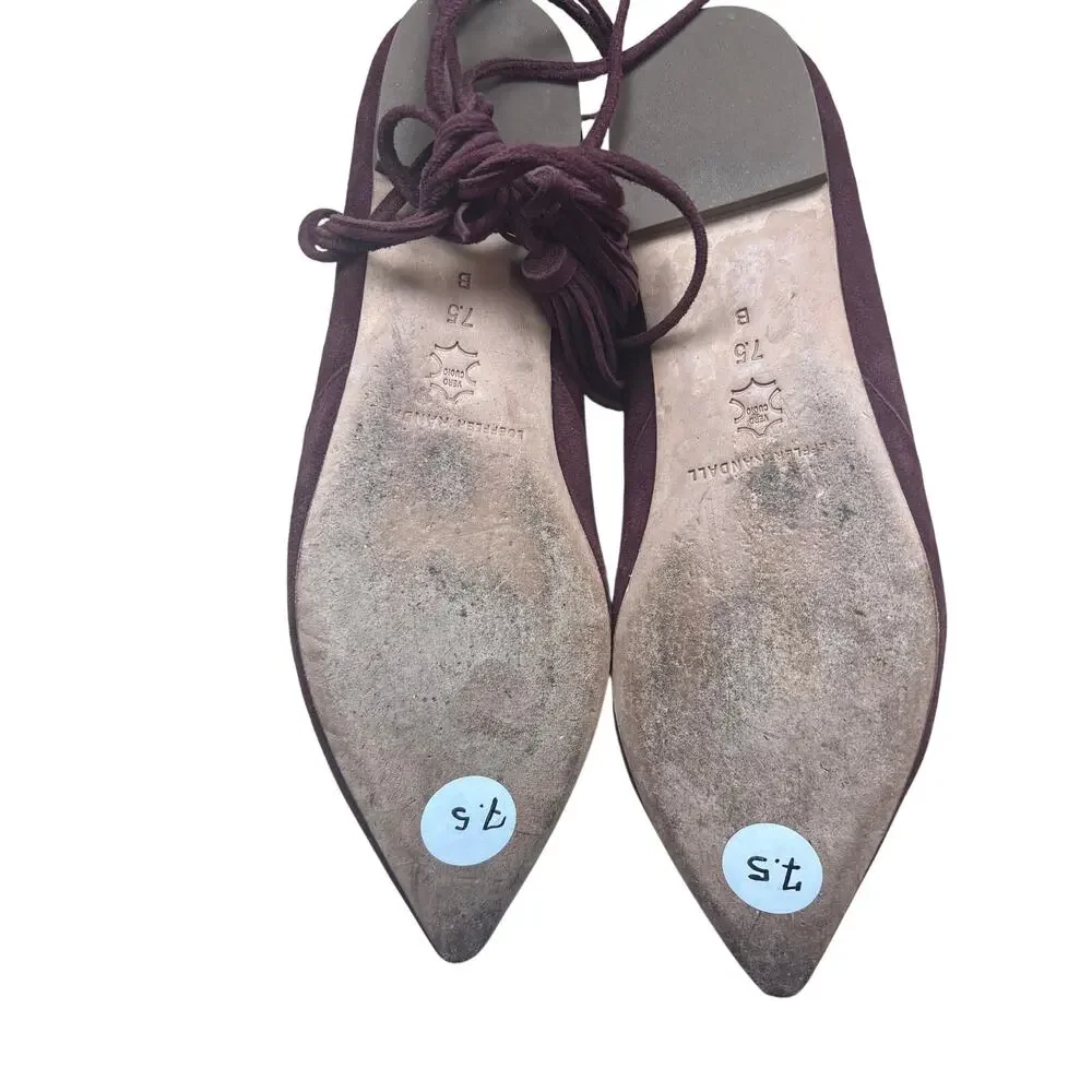 Loeffler Randall Penelope Suede Flats - Burgundy